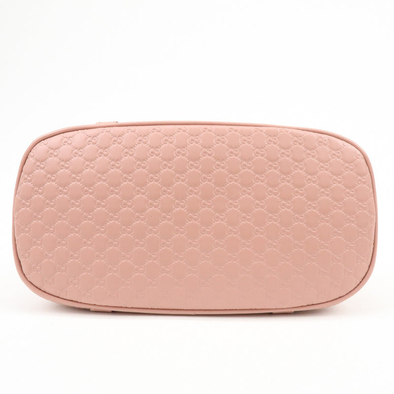 Gucci Gg Charm Convertible Dome Satchel Guccissima Leather Pink