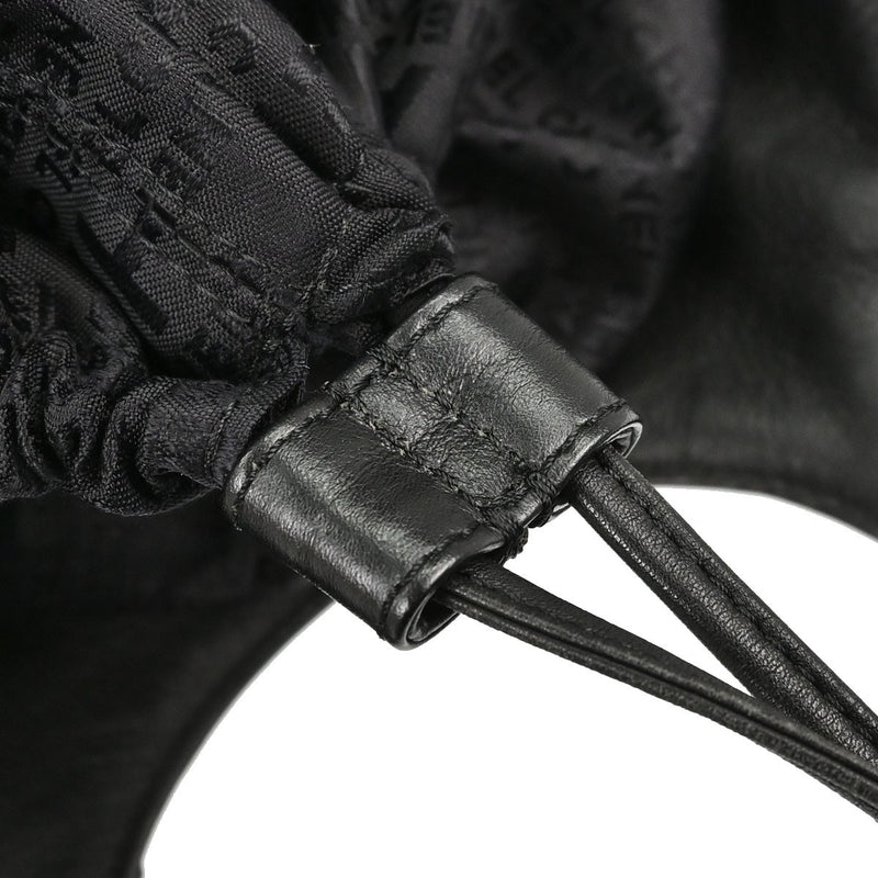 Chanel Square Stitch Tassel Hobo Quilted Leather Black