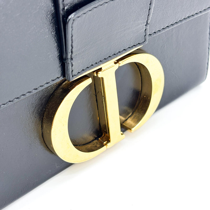 Christian Dior 30 Montaigne Box Leather Black Calfskin Bag