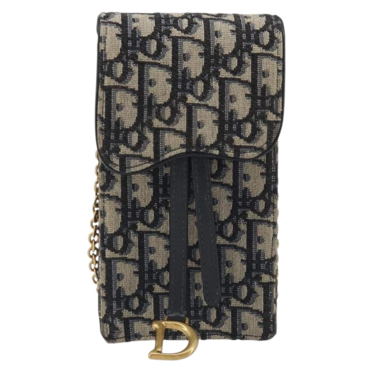 Christian Dior Phone Case Oblique Canvas Navy Bag