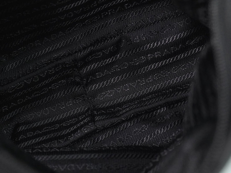 Prada Front Zip Messenger Quilted Tessuto Black Nylon
