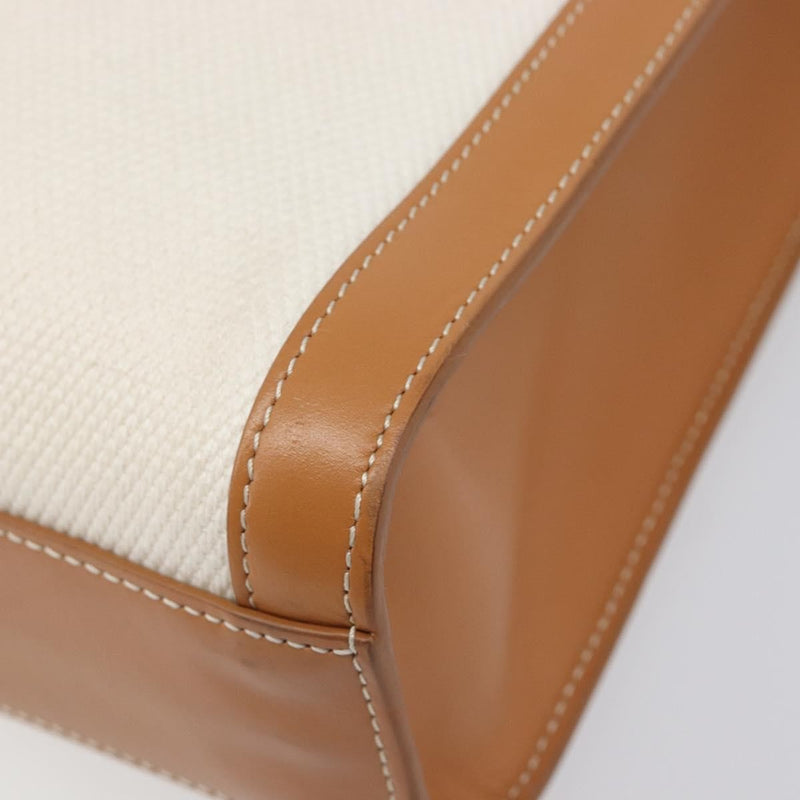 Celine Vertical Cabas Canvas With Leather Beige Bag