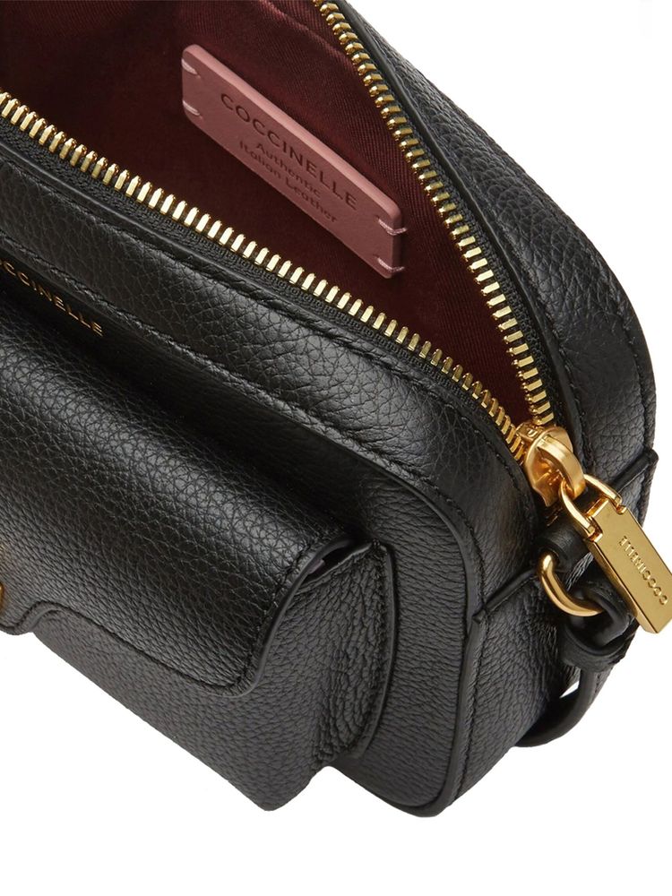 Coccinelle Beat Shoulder Bag — Black Cowhide
