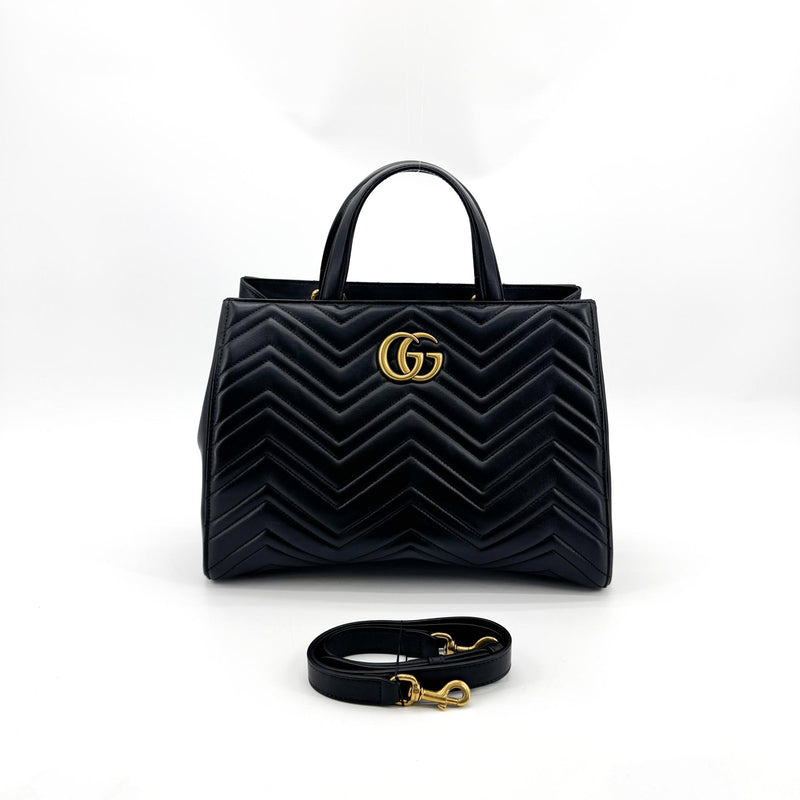 Gucci Gg Marmont Matelasse Leather Black Bag