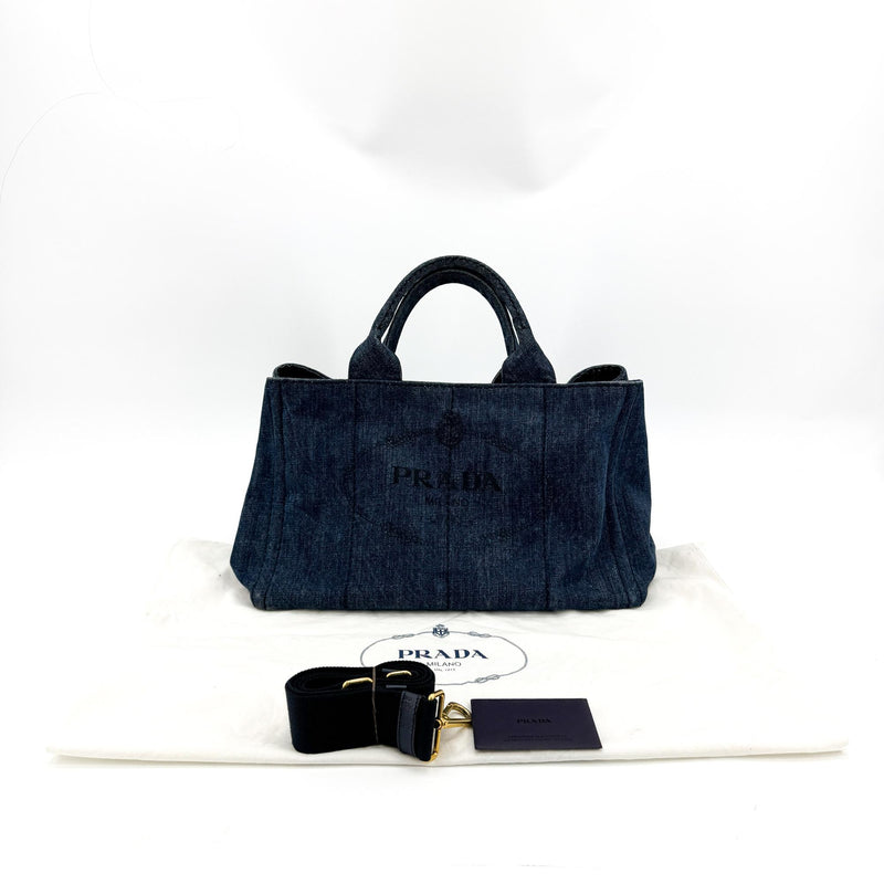 Prada Canapa Denim Blue Denim_jeans Bag