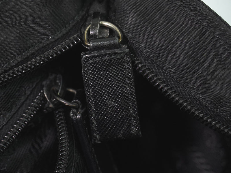 Prada Front Pocket Messenger Quilted Tessuto Black Nylon