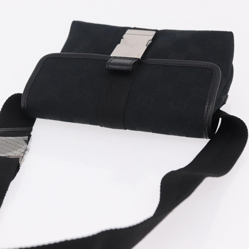 Gucci Buckle Waist Gg Canvas Black Bag