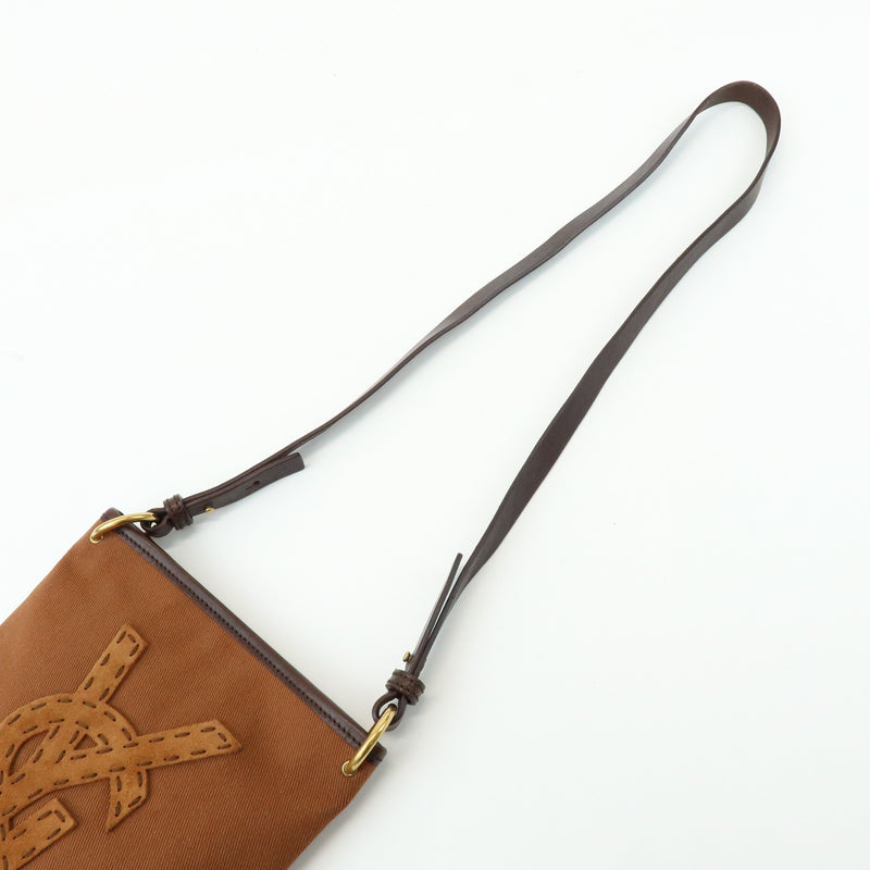 Saint Laurent Kahara Cassandra Canvas Brown Bag