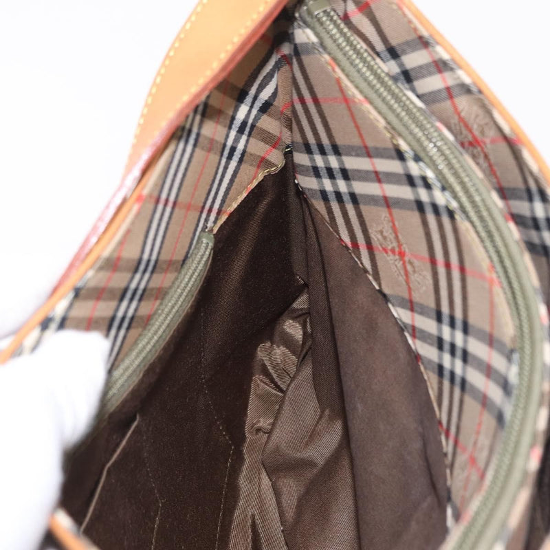 Burberry Shoulder Bag Nova Check Coated Canvas Khaki