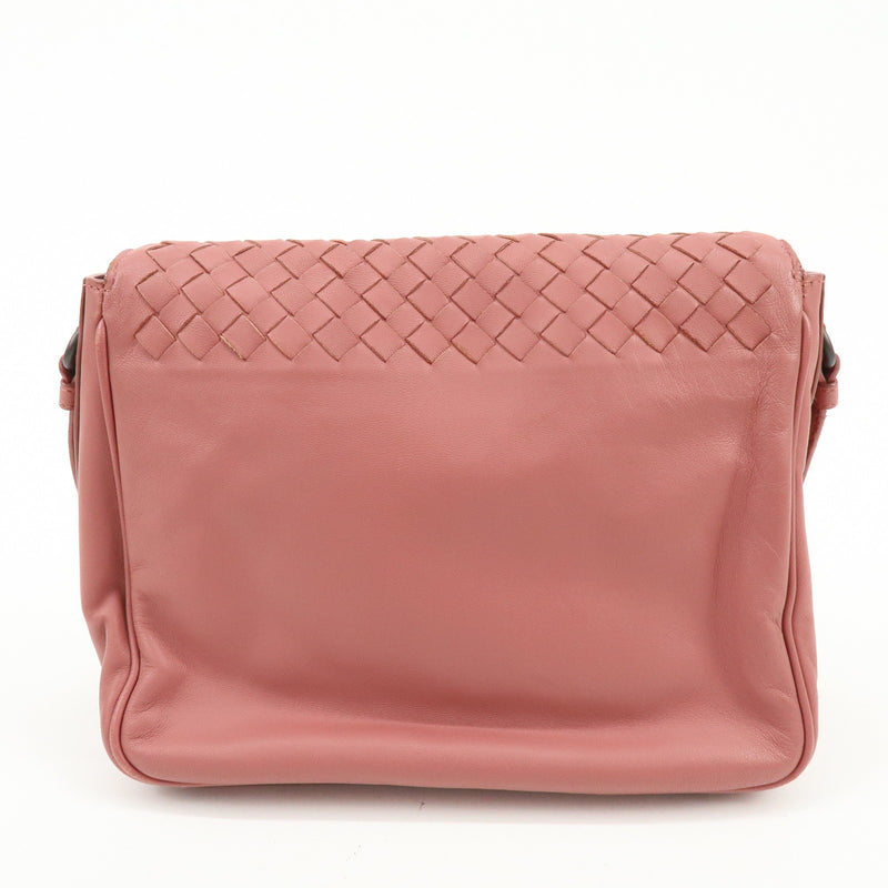 Bottega Veneta Drawstring Flap Leather With Intrecciato Pink Bag