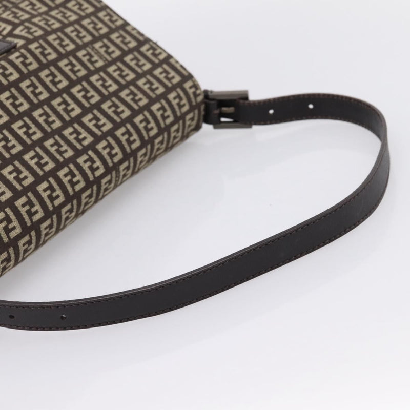 Fendi Mamma Baguette Zucchino Canvas Brown Bag