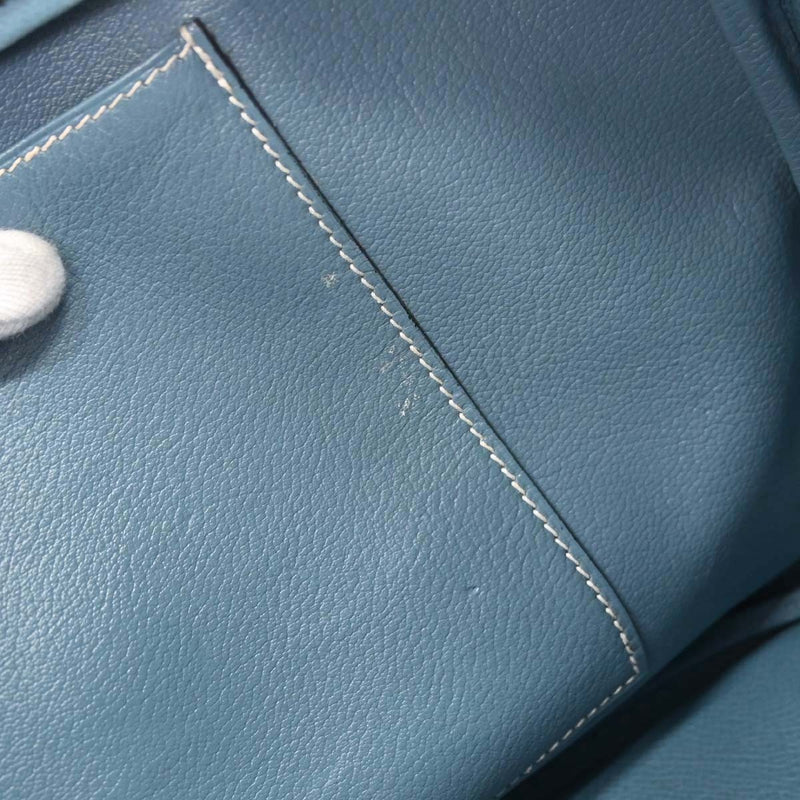 Hermes Plume Epsom Blue Leather Bag