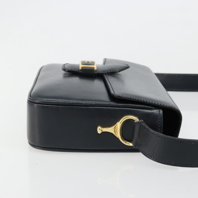Celine Shoulder Leather Navy Bag