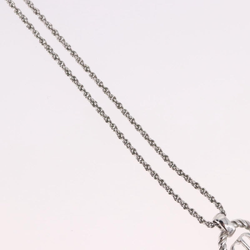 Christian Dior Vintage Circle Pendant Metal Silver Bijoux