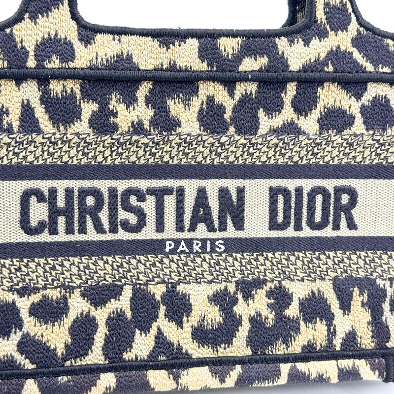 Christian Dior Book Mizza Embroidered Canvas Black Bag