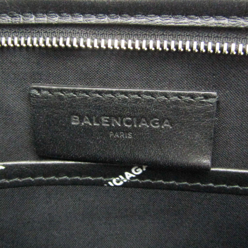 Balenciaga Logo Bazar Leather Black Bag