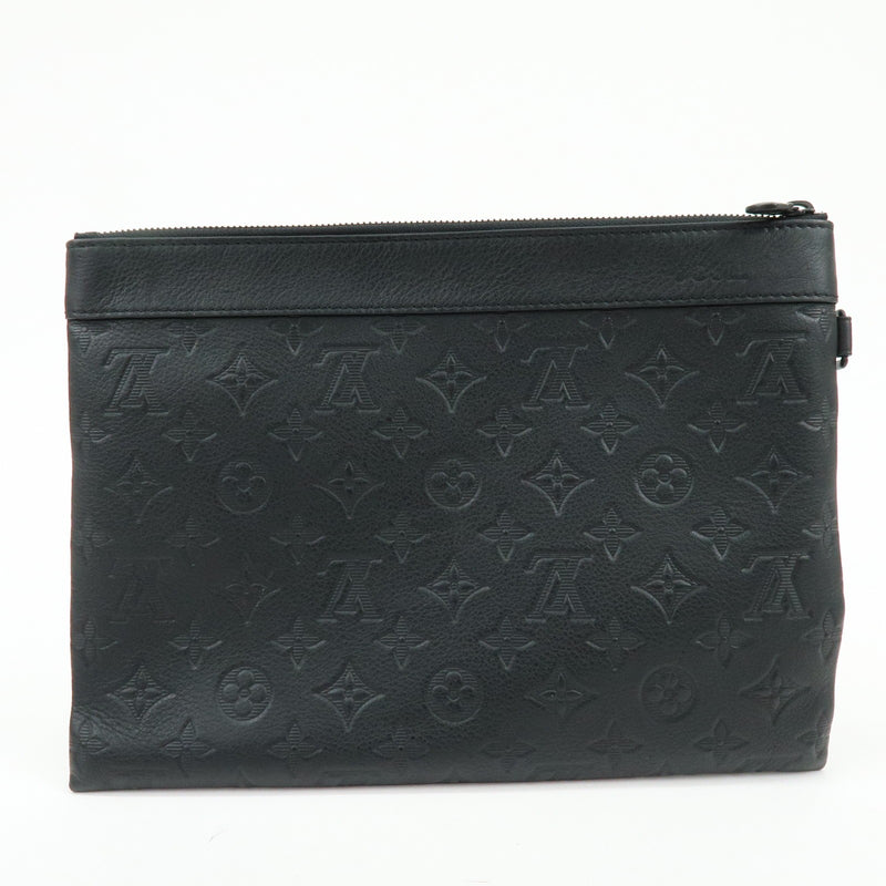 Louis Vuitton Pochette To-Go Monogram Shadow Leather Black Bag