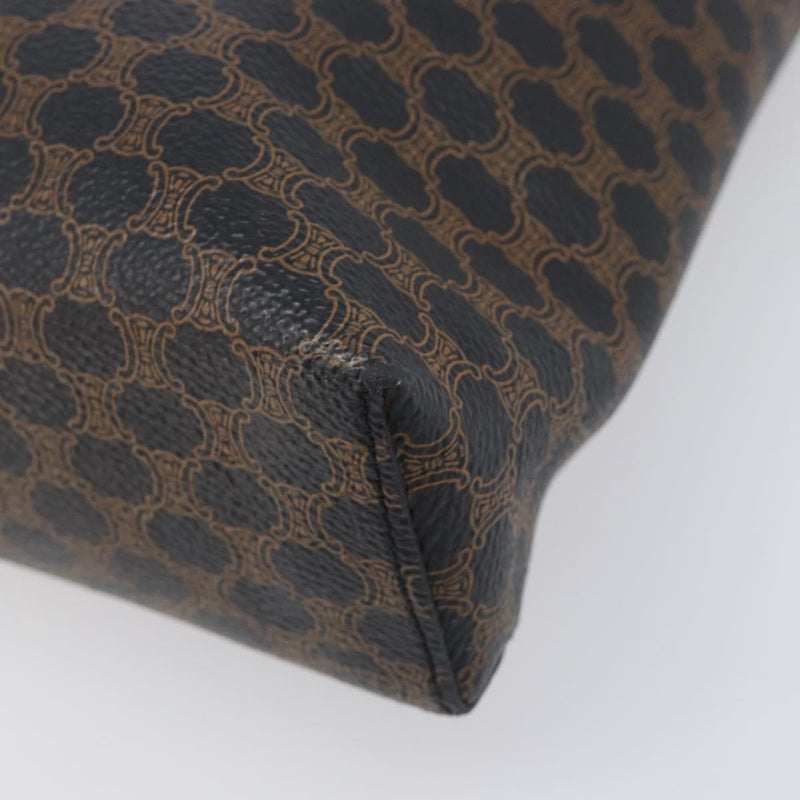 Celine Vintage Macadam Canvas And Leather Black Bag