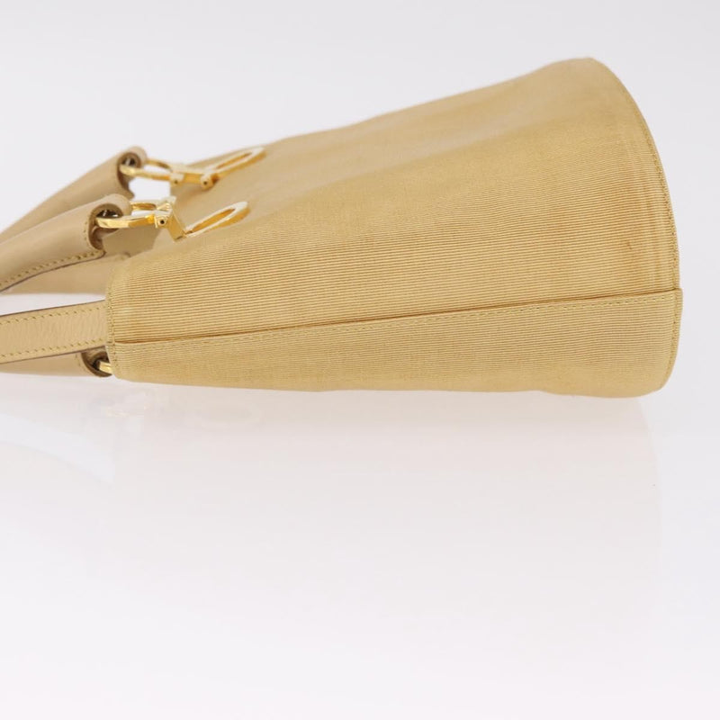 Salvatore Ferragamo Gancini Tote Canvas Beige