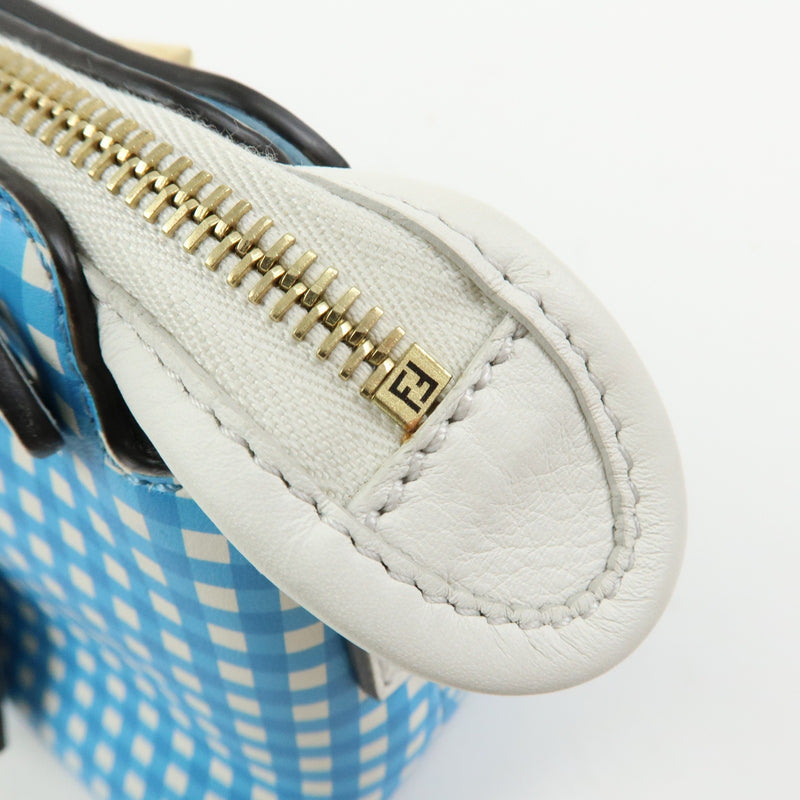 Fendi By The Way Satchel Printed Leather Blue