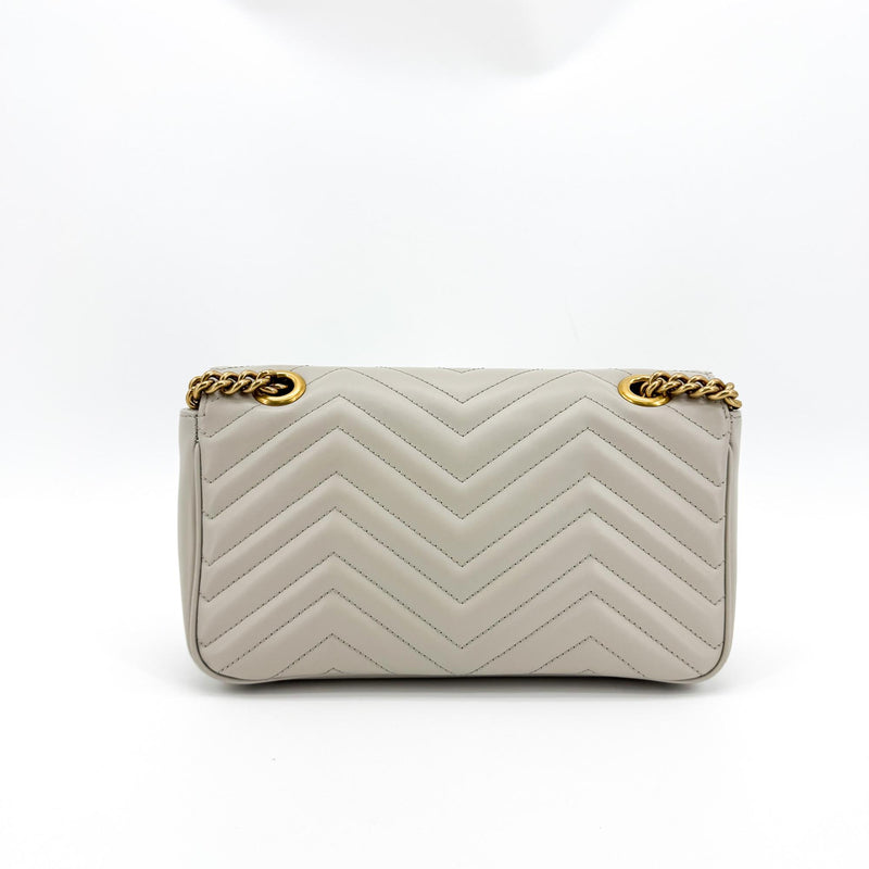 Gucci Gg Marmont Flap Matelasse Leather Gold Bag