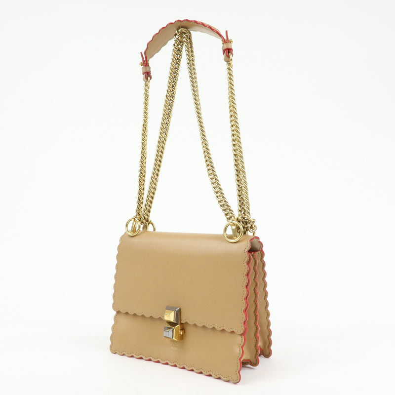 Fendi Kan I Leather Beige Bag