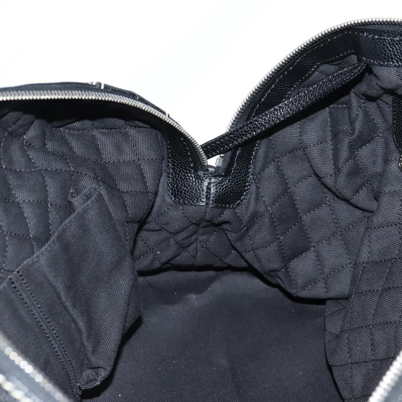 Chanel Optic Coco Bowler Printed Coated Canvas With Caviar Black Bag