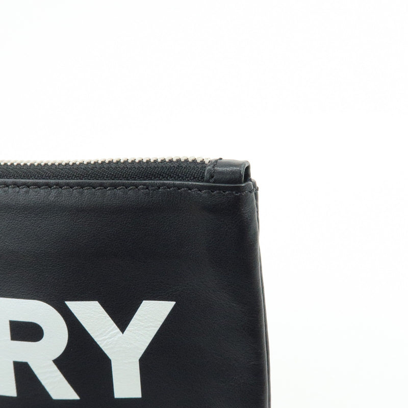 Burberry Logo Zip Printed Leather Black Bag