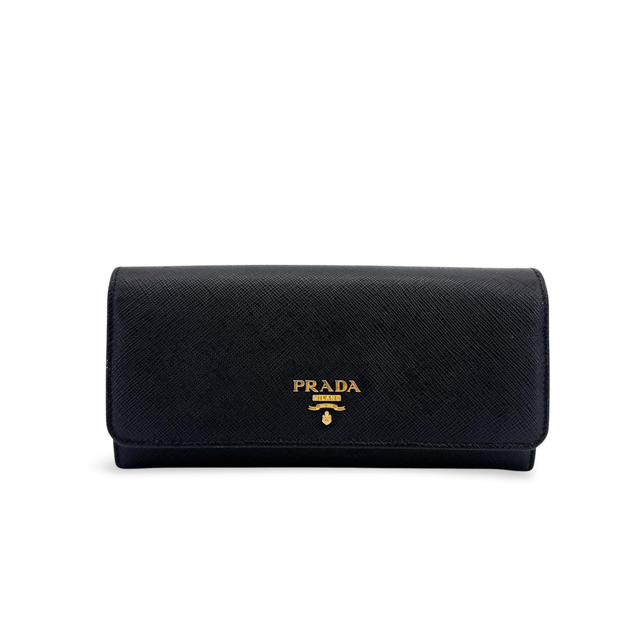 Prada Flap Saffiano Leather Black Accessory