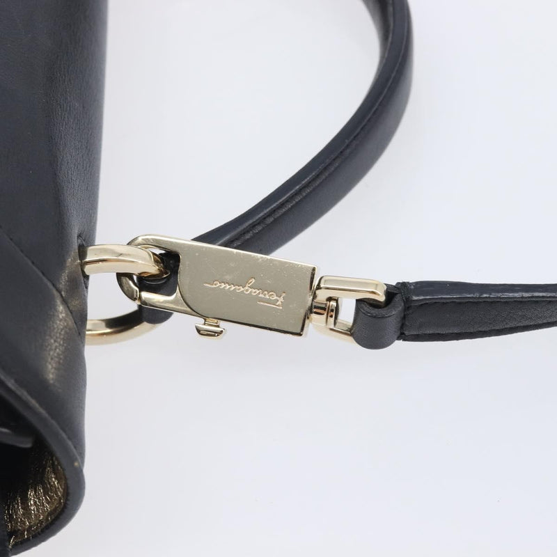 Salvatore Ferragamo Sofia Rainbow Saddle Leather Black Bag