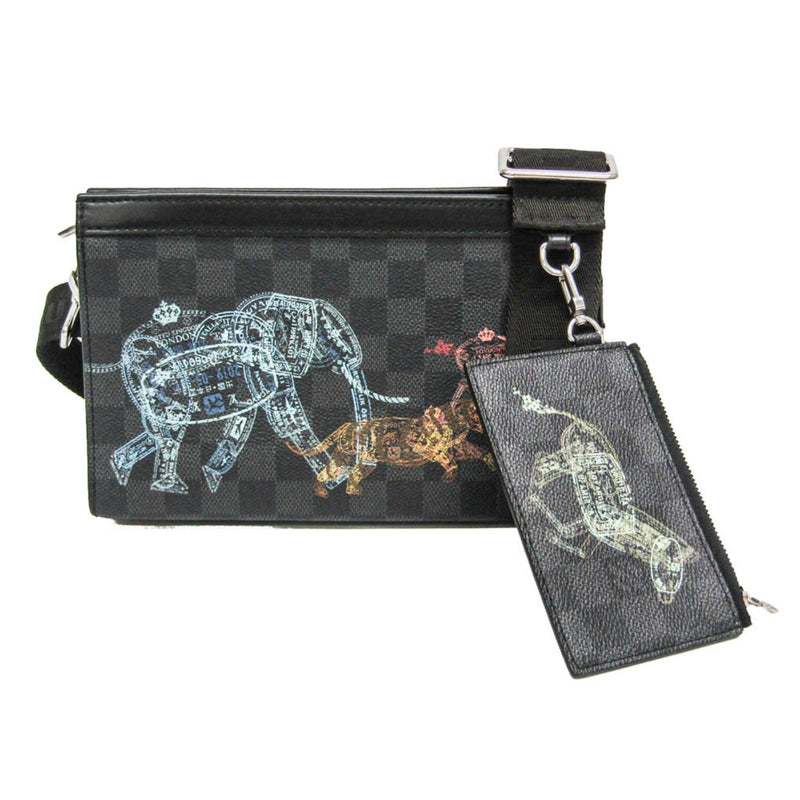 Louis Vuitton Gaston Wearable Limited Edition Wild Animals Damier Graphite Black Canvas Bag