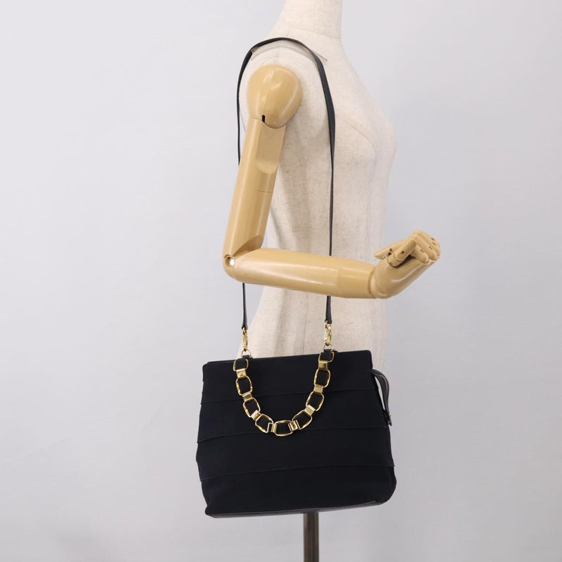 Salvatore Ferragamo Vala Canvas Navy Bag