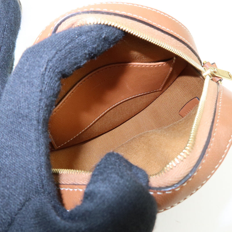 Celine Round Purse On Strap Triomphe Coated Canvas Brown Bag