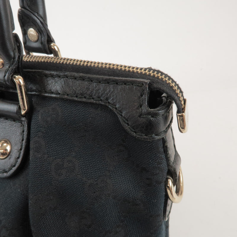 Gucci Sukey Top Handle Satchel Gg Canvas With Leather Black