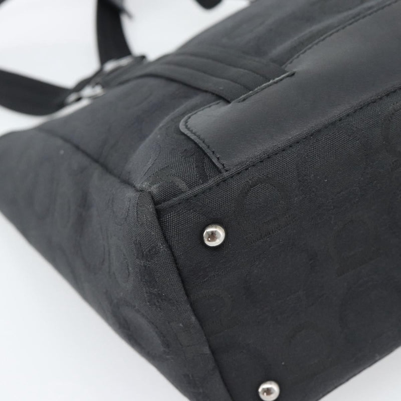 Salvatore Ferragamo Gancini Top Handle Canvas Black Bag