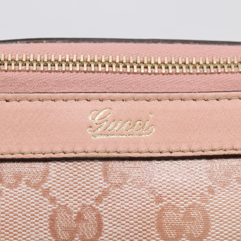 Gucci Abbey Zip Tote Gg Canvas And Leather Pink