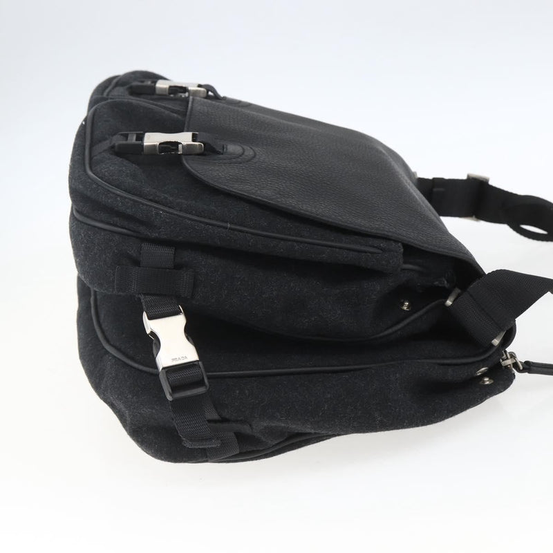Prada Shoulder Wool Black Bag