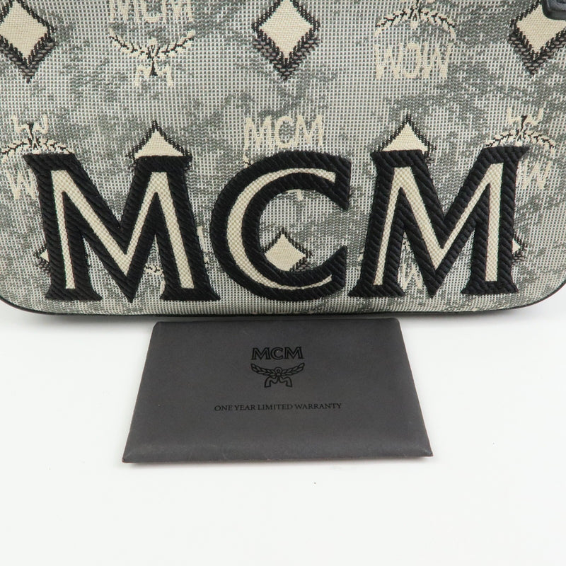 Mcm Vintage Vicetos Leather Gray Canvas Bag