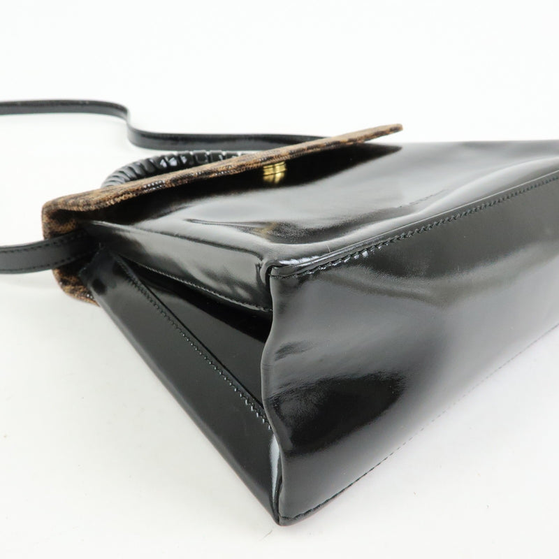 Loewe Vintage Velazquez Top Handle Leather Black Patent_leather Bag