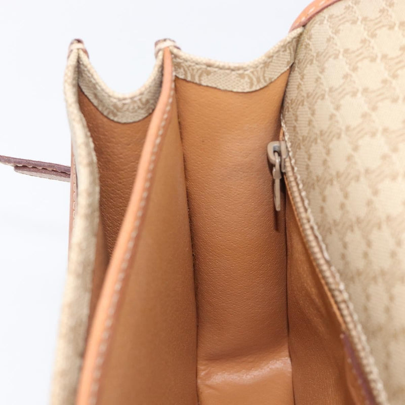 Celine Macadam Shoulder Canvas Beige Bag