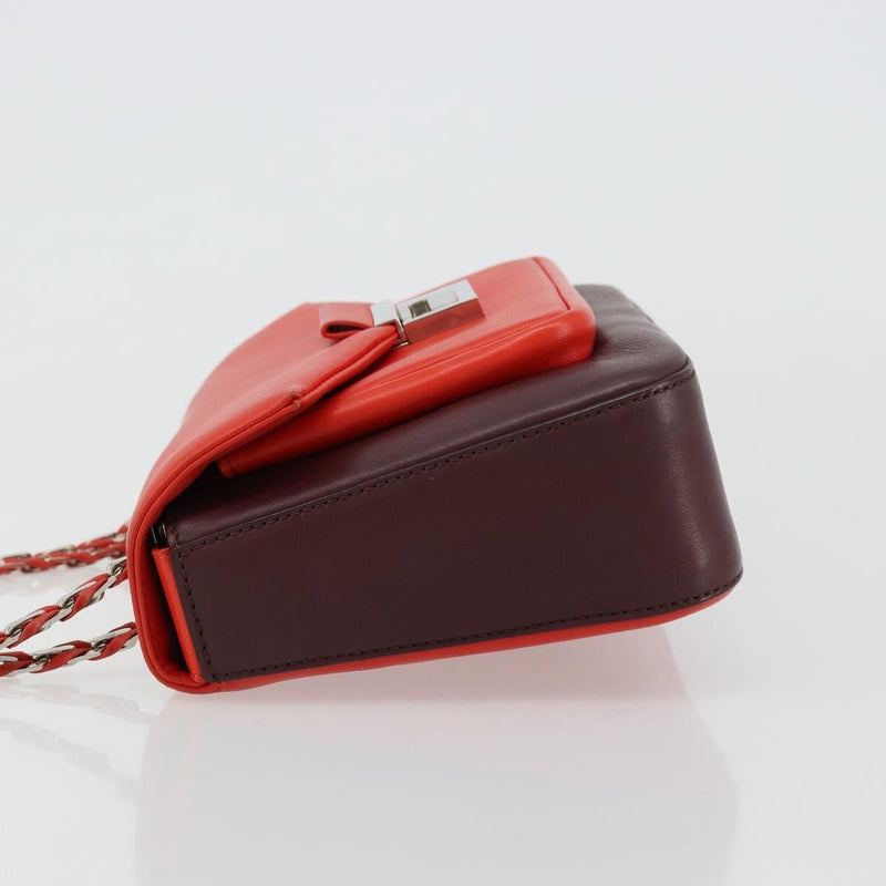 Fendi Be Baguette Flap Leather Red Bag