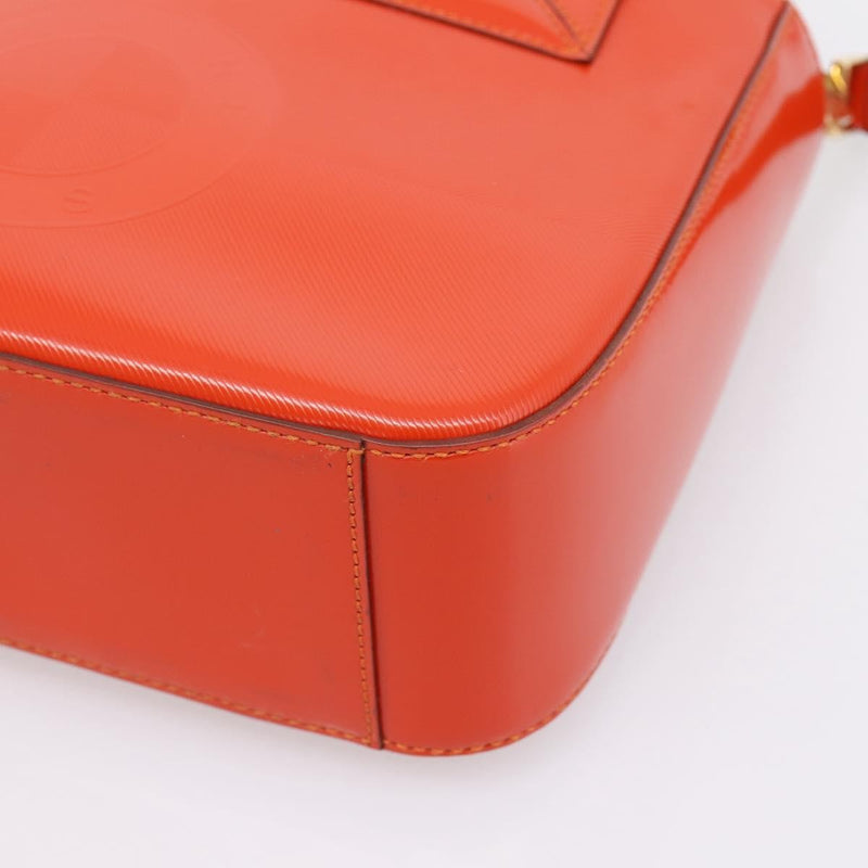 Celine Top Handle Leather Orange Bag