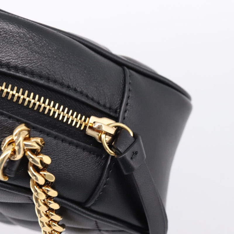 Versace Medusa Icon Front Slip Pocket Camera Quilted Leather Black Bag
