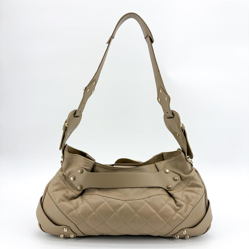 Burberry Enmore Quilted Leather Beige Bag