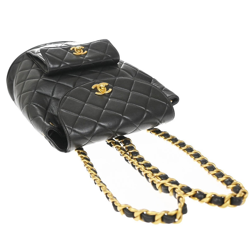 Chanel Vintage Cc Pocket Quilted Lambskin Black Leather Bag