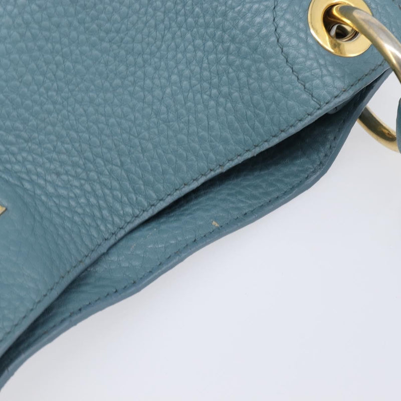 Prada Rolled Hobo Vitello Daino Blue Leather
