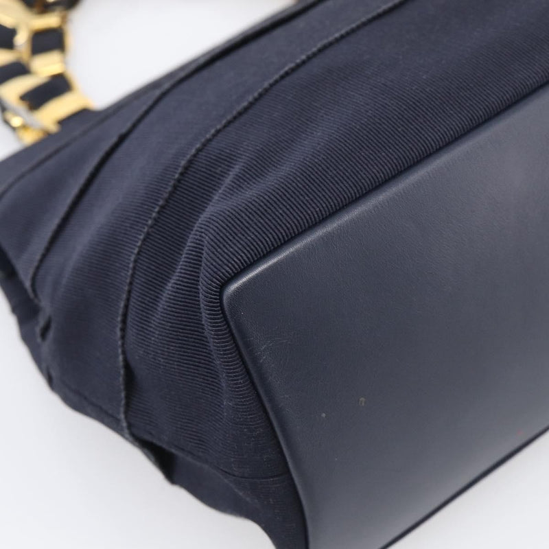 Salvatore Ferragamo Vala Canvas Navy Bag