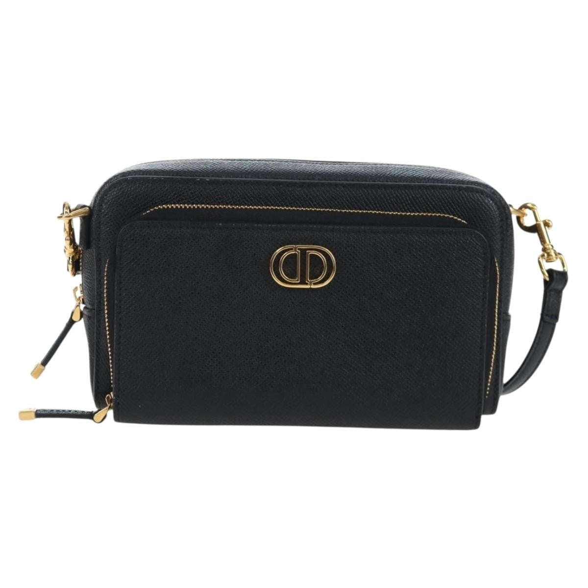 Christian Dior Caro Double Leather Black Bag