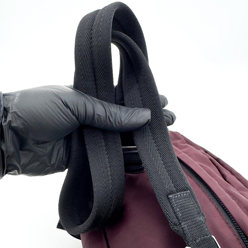 Prada Technical Zip Tessuto Burgundy Nylon Bag