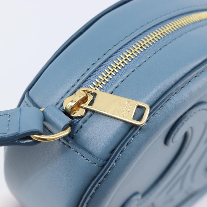 Celine Triomphe Oval Leather Blue Bag